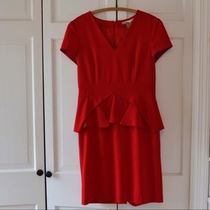 Red Peplum Business Professional Dress